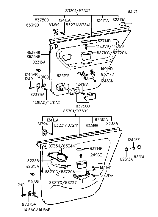 Hyundai 83171-34000 Pad-Rear Door Inside Blet Antinoise