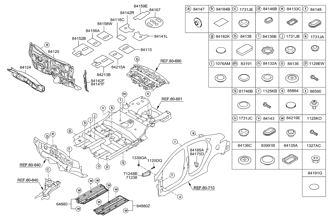 Hyundai 84125-3X500 Pad-Antivibration Floor Rear, RH