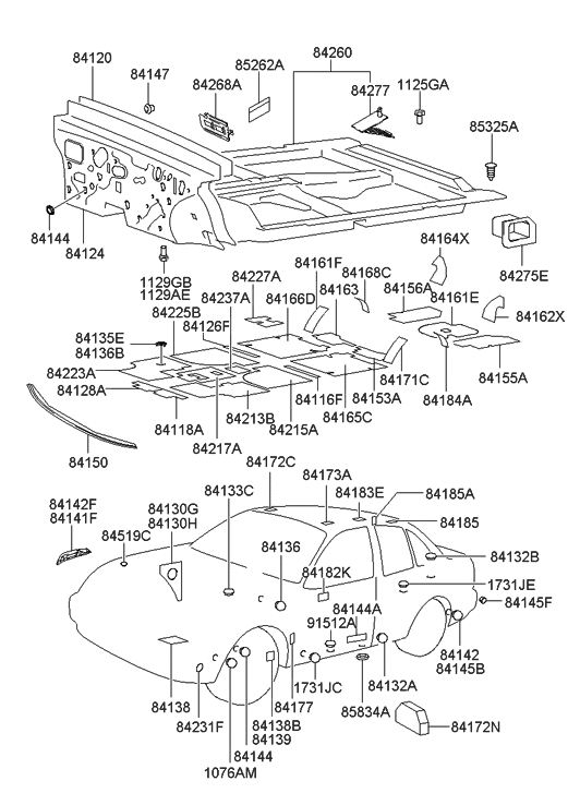 Hyundai 84142-39000 Insulator-Fender RH