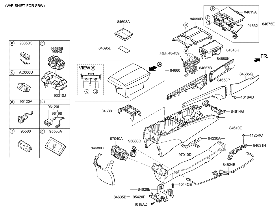 Hyundai 84632-B1AA0 Bracket Assembly-Floor Console Center