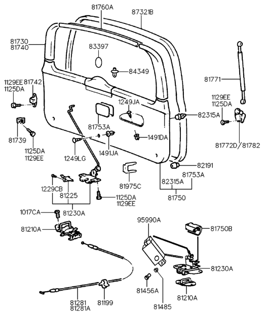 Hyundai 81730-29200-FK Trim Assembly-Tail Gate Side LH