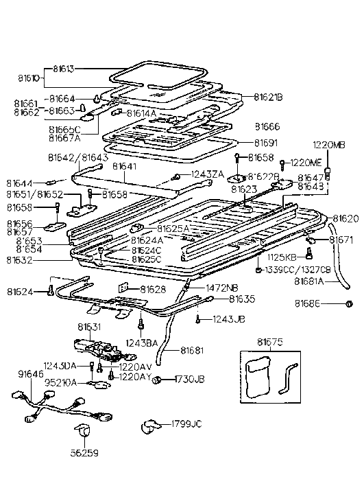 Hyundai 91646-28011 Wiring Assembly-Sunroof