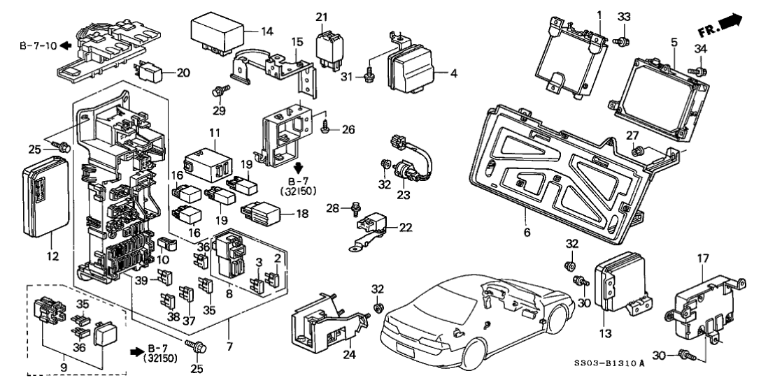 Honda 38850-S30-A01 System Unit, Multi Plex Control (Passenger Side)