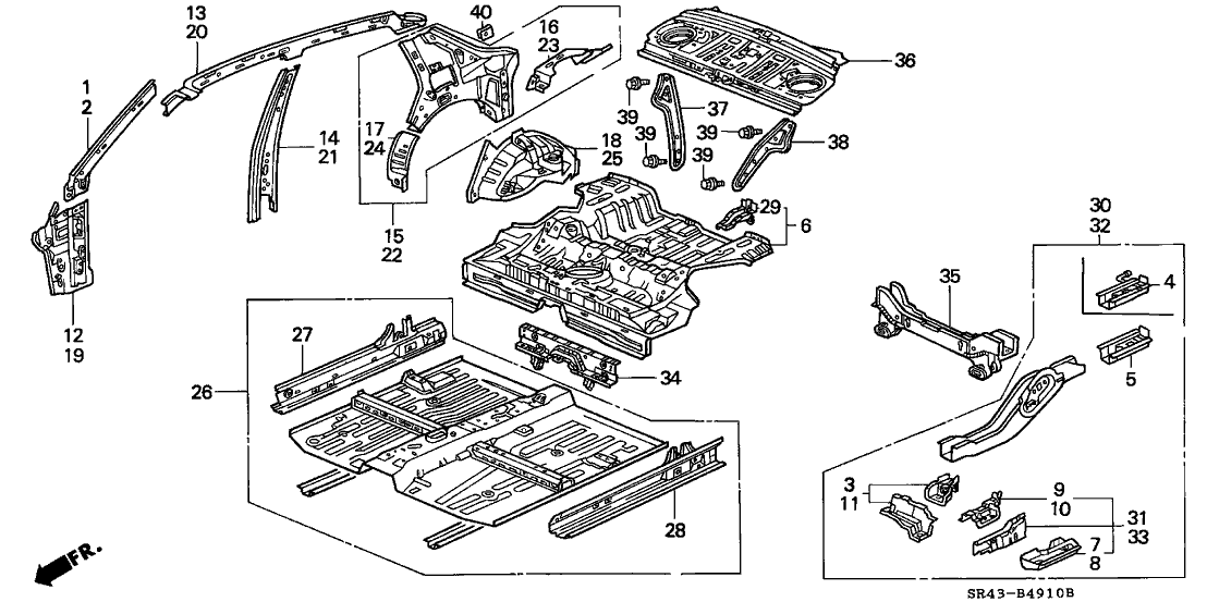 Honda 64300-SR4-930ZZ Panel, R. RR. Inside