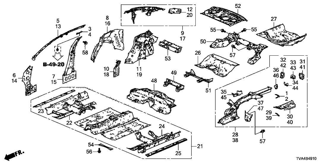 Honda 65660-TVA-305ZZ Frame, L. RR.
