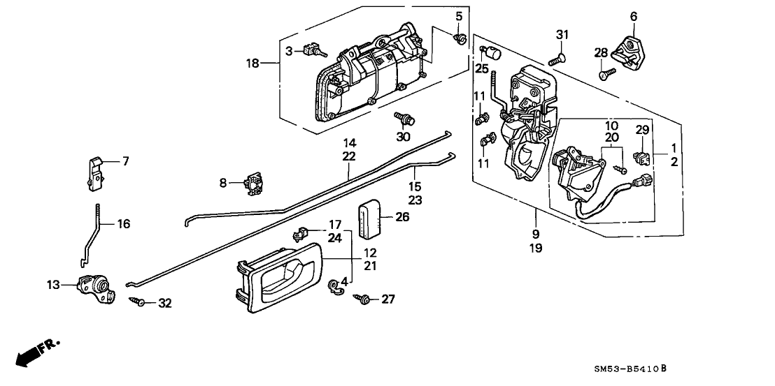 Honda 72672-SM4-003 Rod, L. RR. Door Lock