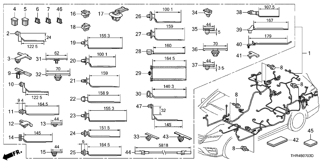 Honda 32107-THR-A56 WIRE HARNESS, FLOOR