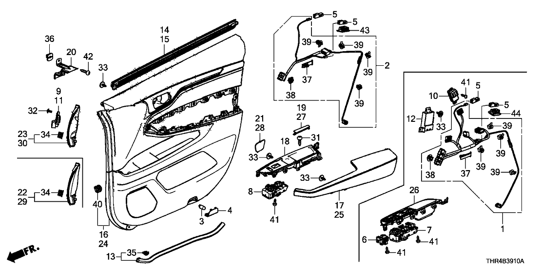 Honda 35760-THR-A01 Switch Assembly, Power Window Passenger