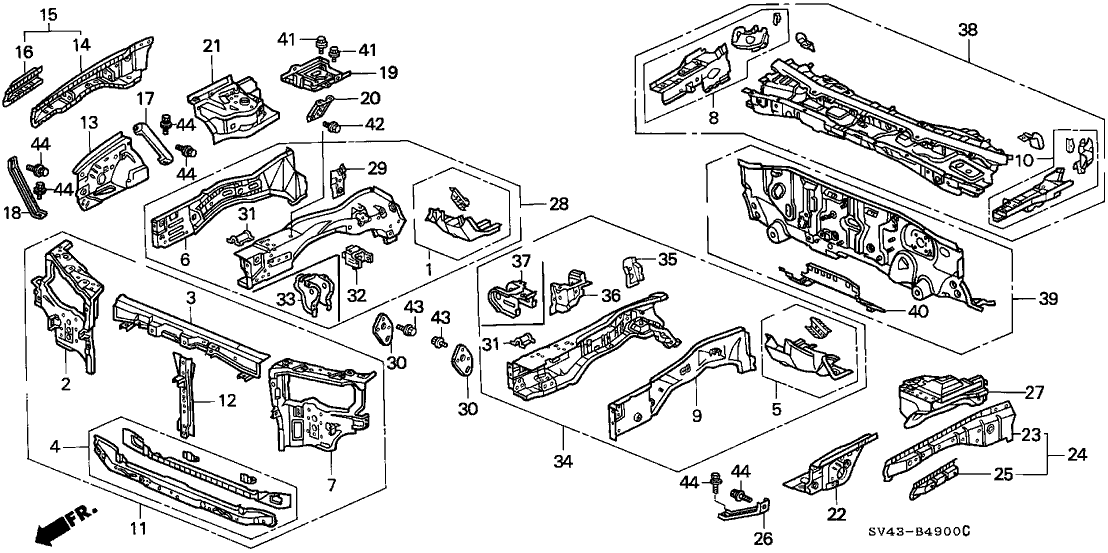 Honda 60810-SV4-V50ZZ Frame, R. FR. Side