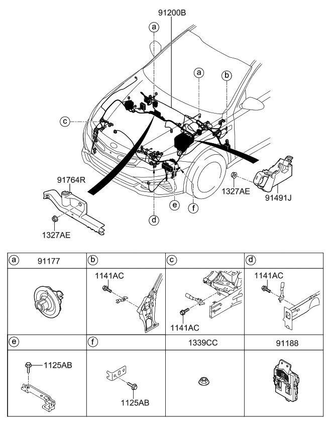 Kia 91700A8831 WIRING ASSY-FRT