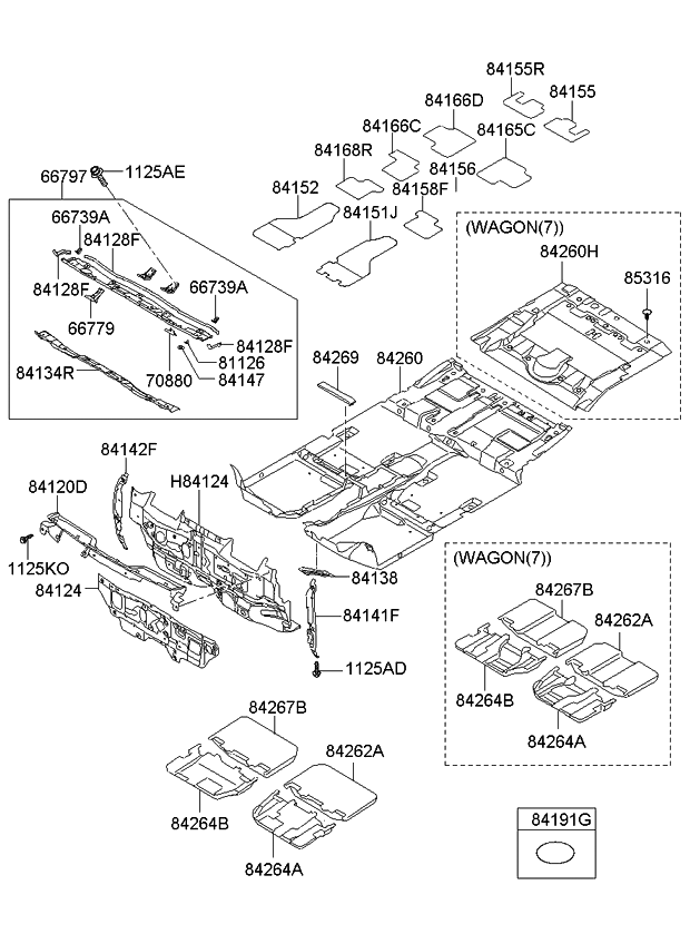 Kia 842651D000220 Carpet Assembly-Rear Floor