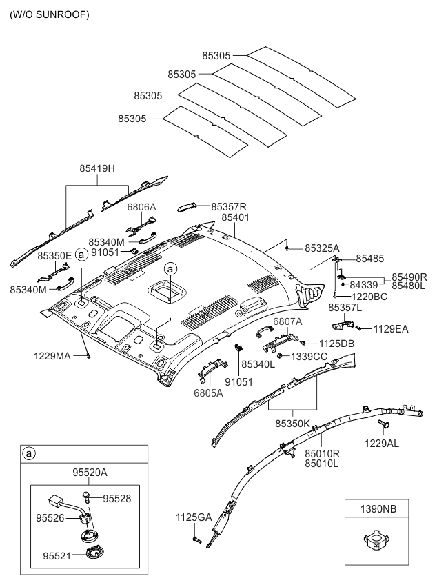 Kia 853102G476QW Headlining Assembly