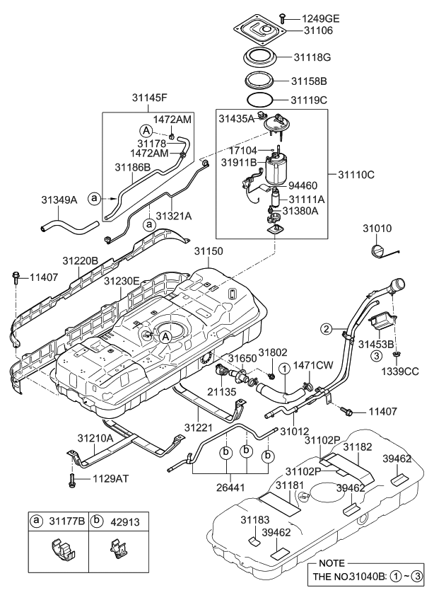 Kia 311814D160 Pad-Fuel Tank