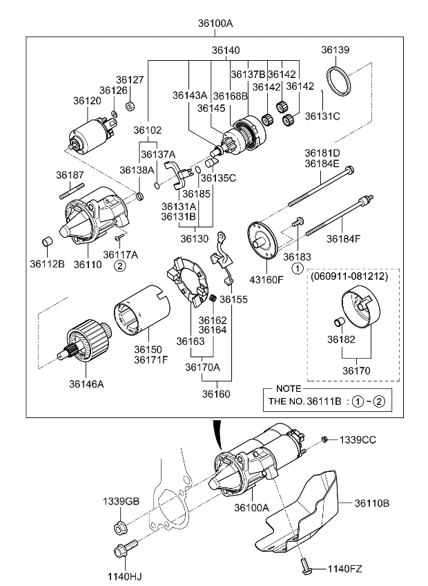 Kia 3613938040 Lever Packing