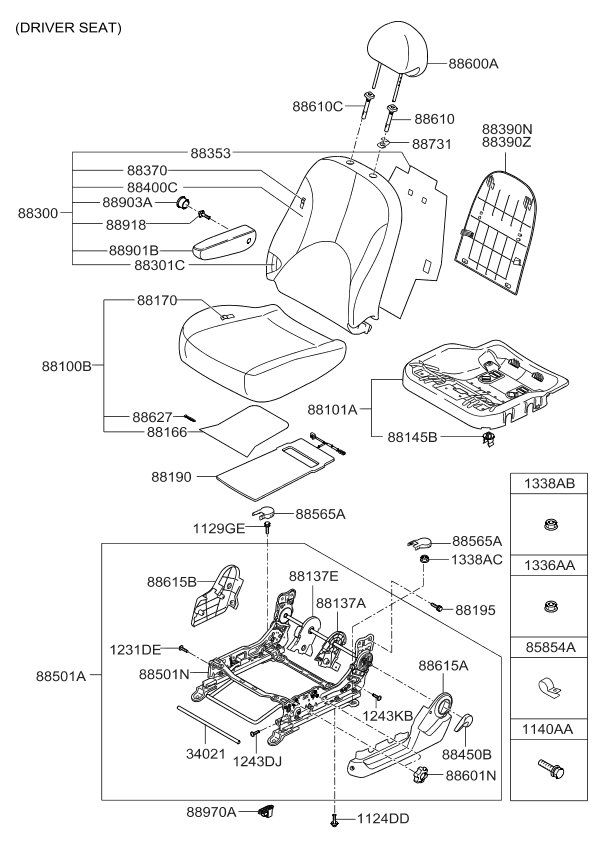 Kia 883001G241AGJ Back Assembly-Front Seat, LH