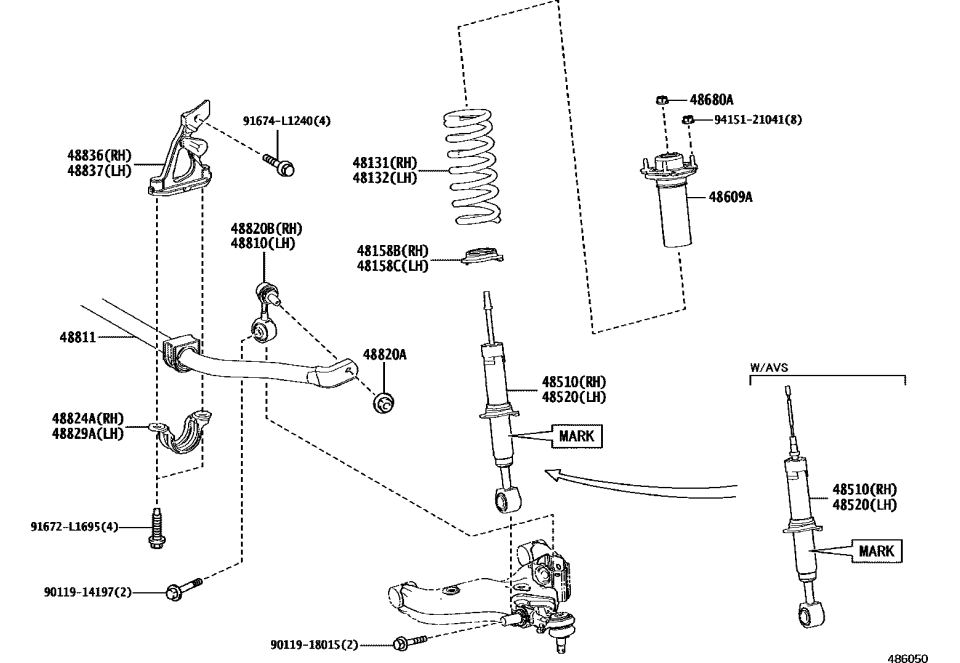 Lexus 48510-69815 ABSORBER ASSY, SHOCK