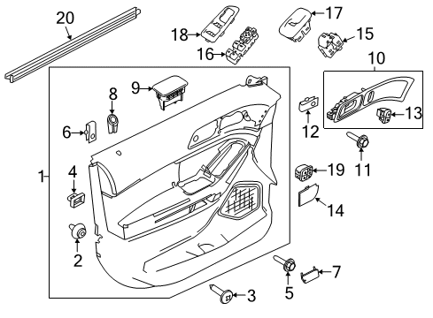 Ford EB5Z-7822600-AC Handle, Inside