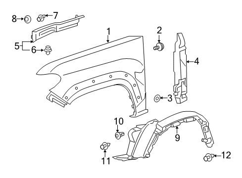 Toyota 53827-04020 Protector, Front Fender