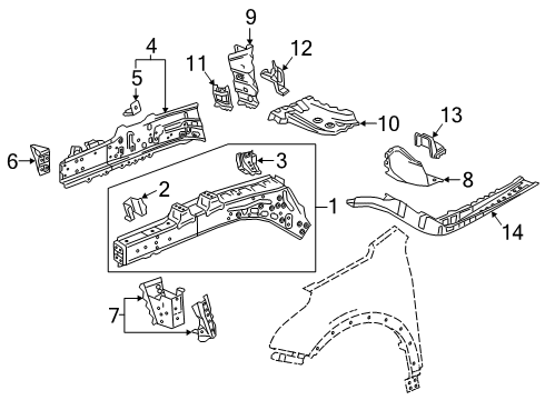 GM 23327580 Extension Asm-Front Wheelhouse Panel