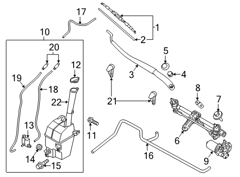 Wiper Replacement Parts Genuine Hyundai 98110-2W000 Windshield Wiper ...