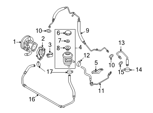 GM 95961434 Pipe Asm, P/S Fluid Reservoir Inlet