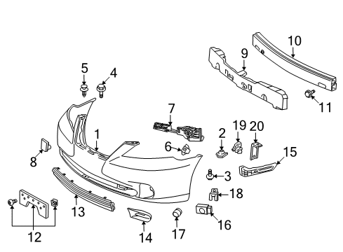 2011 Lexus ES350 Automatic Temperature Controls Grille, Radiator, Lower NO.2 Diagram for 53113-33010