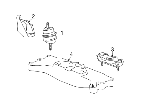 2014 Chevrolet Camaro Engine & Trans Mounting Mount Bracket Diagram for 22805661