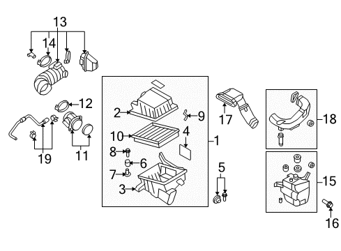 2007 Kia Rondo Powertrain Control Duct-Air Diagram for 282101D100