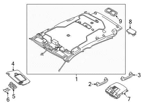 2017 Infiniti QX30 Interior Trim - Roof Map Lamp Assy Diagram for 26430-5DC2A