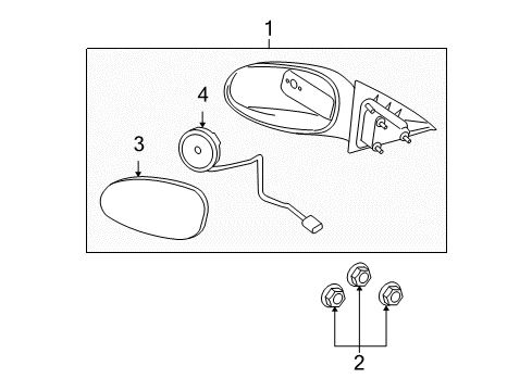 2013 Chevrolet Impala Outside Mirrors Mirror Assembly Diagram for 25947194