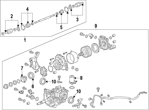 2012 Honda CR-V Rear Axle, Axle Shafts & Joints, Differential, Drive Axles, Propeller Shaft Shaft Assembly, Propeller Diagram for 40100-T0A-A01