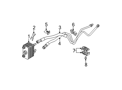 2003 BMW X5 Trans Oil Cooler Oil Cooling Pipe Inlet Diagram for 17227505947