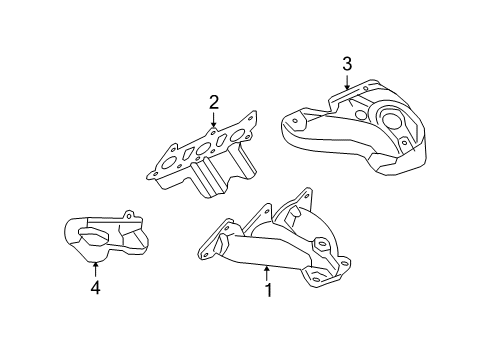 2008 Saturn Aura Exhaust Manifold Heat Shield Diagram for 12610031