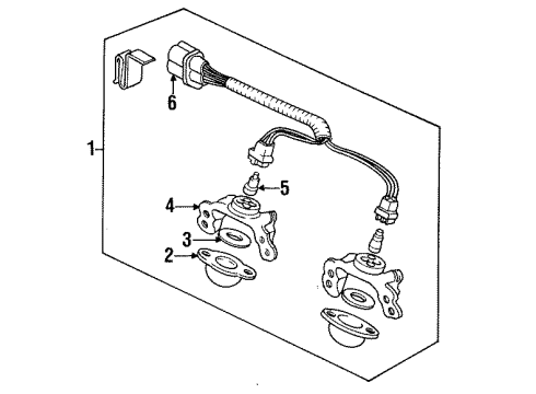 1992 Acura Vigor License Lamps Light Assembly, License Diagram for 34100-SL5-A01