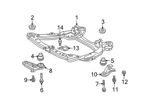 2008 Toyota Highlander Suspension Mounting - Front Dynamic Damper Diagram for 51227-48110