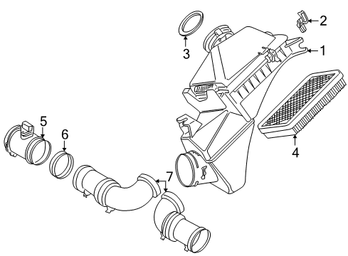 2000 BMW Z8 Air Inlet Intake Silencer Right Diagram for 13711407998