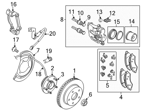2007 Dodge Ram 1500 Brake Components Sensor-Anti-Lock Brakes Diagram for 5183003AC