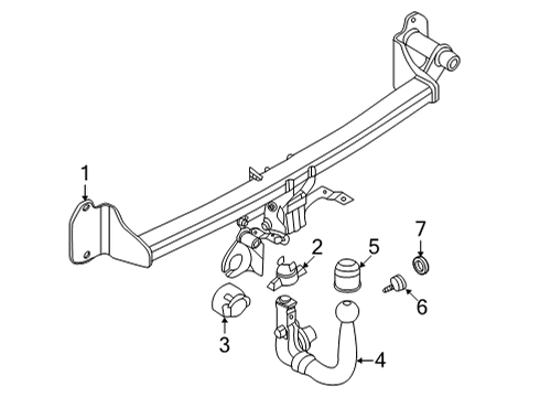2021 Mini Cooper Countryman Trailer Hitch Components Plug-In Socket Diagram for 61131378999