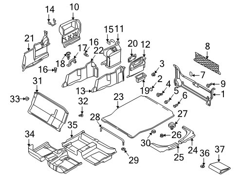 1999 BMW 750iL Interior Trim - Rear Body Mounting, Clamping Band, Lower Section Diagram for 51478136257