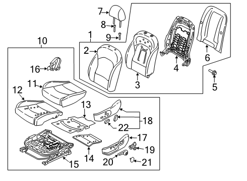 2020 Kia Forte Driver Seat Components Pad Assembly-Front Seat Diagram for 88150M6500