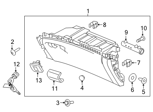 2022 Honda Passport Glove Box Bolt, Shoulder (6X16) (Mg-Form) Diagram for 90141-TZ5-A00