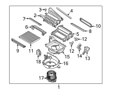 2020 Kia Niro Air Conditioner & Heater Components Cover Assembly-Air Filter Diagram for 97129G5100