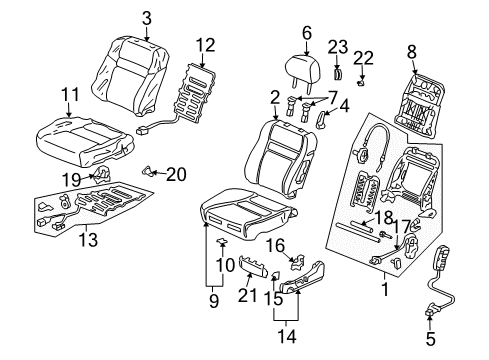 2007 Honda Accord Heated Seats Cover, R. Reclining (Inner) *NH167L* (GRAPHITE BLACK) Diagram for 81248-SDN-A21ZA