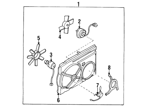 1988 Nissan Stanza Cooling System, Radiator, Water Pump, Cooling Fan SHROUD Assembly Diagram for 21483-D4201