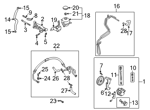 2005 Kia Rio P/S Pump & Hoses, Steering Gear & Linkage Tank Assembly-Oil Diagram for 57150FD000