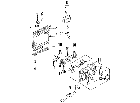 1990 Nissan Axxess Radiator & Components, Cooling Fan, Water Pump, Belts & Pulleys Bracket-Idler Pulley Diagram for 11926-30R00