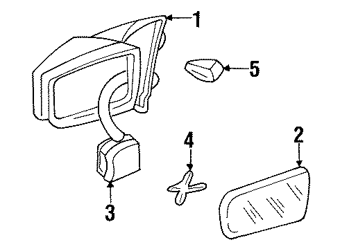 1996 Chevrolet Monte Carlo Outside Mirrors Mirror Asm-Outside Rear View Diagram for 10169577