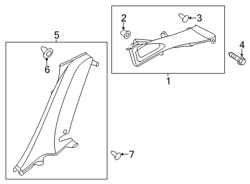 2014 Hyundai Elantra GT Interior Trim - Quarter Panels Trim Assembly-Rear Pillar LH Diagram for 85850-A5000-RY