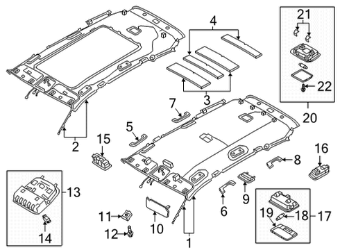 2021 Hyundai Santa Fe Interior Trim - Roof PAD-ROOF NO.2 Diagram for 85306-2W100