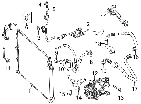 2015 Chrysler 200 Air Conditioner Line-A/C Suction & Discharge Diagram for 68103140AB